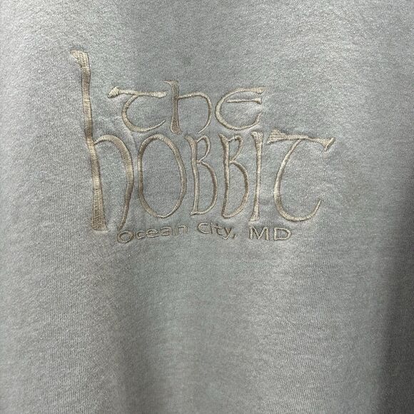 Vintage Oneita 90s The Hobbit Ocean City MD Sweatshirt XXL Crewneck Tan USA Made - Picture 2 of 11